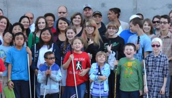 Parents and students attending a STEM program